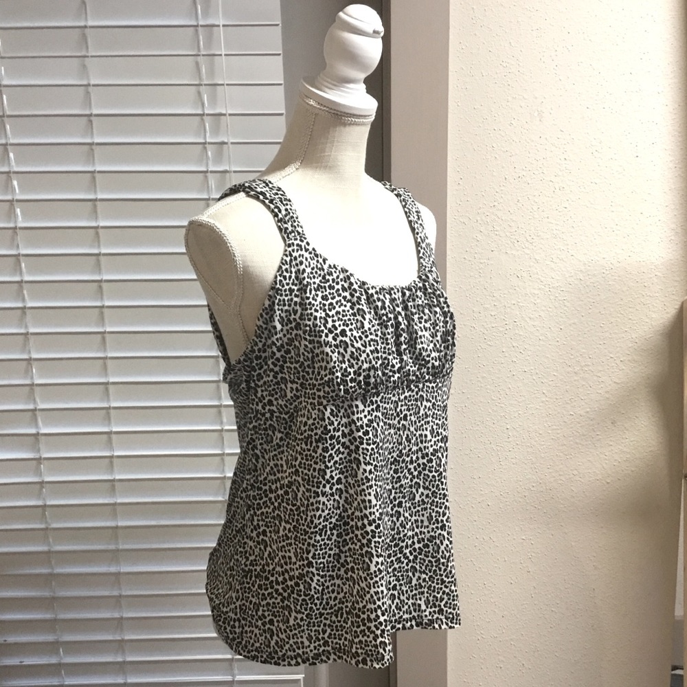 White House Black Market Tank Animal Print Top